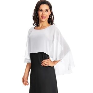 Sheer white cape, shawl, wrap (bridal)